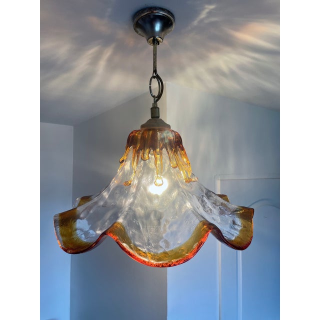 Tulip Pendant Light in Murano Glass, Italy, 1970 For Sale - Image 4 of 14