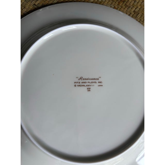 Metal Vintage Fitz and Floyd Renaissance Black and Gold Dining Plates- Set of 6 For Sale - Image 7 of 8