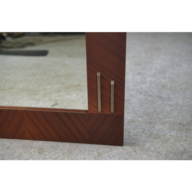 Modern Mahogany Veneer Mirror, 1950s For Sale - Image 4 of 8