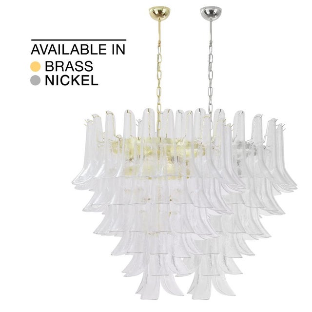Italian Petal Suspension Lamp in Murano Glass For Sale - Image 12 of 14