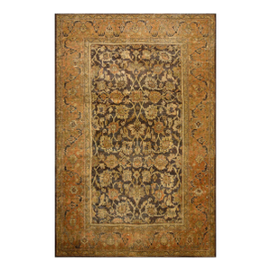 Traditional Harshang Palmette Motif in the Center Antique Persian Sultanabad Rug