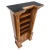 All Wrapped in Tooled Leather Massive Decorative Columns 2 Part Bookcase Hutch For Sale - Image 12 of 13