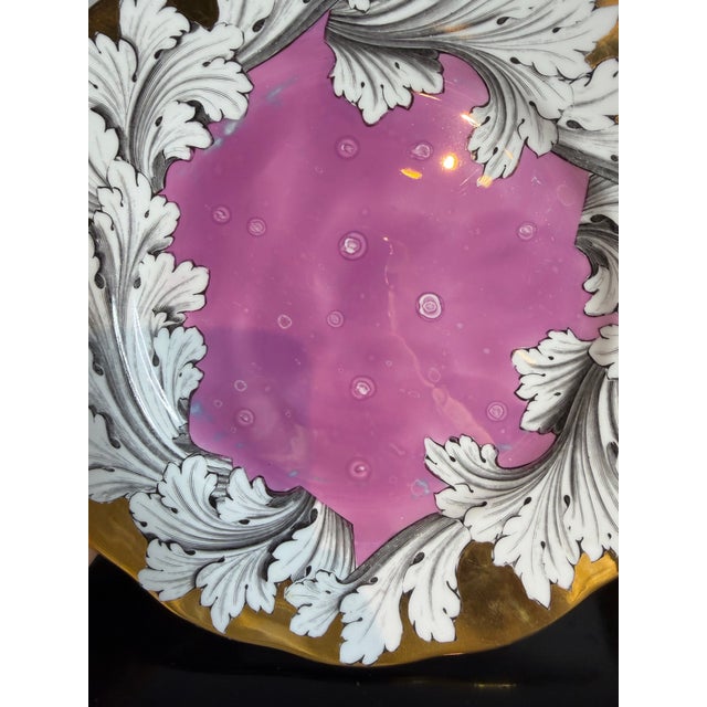 Late 20th Century Set of Eight Fornasetti Style Pink Splash Luster Dinner Plates For Sale - Image 5 of 11