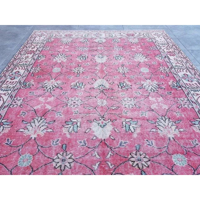 1960s Oushak Vintage Area Rug For Sale - Image 6 of 11