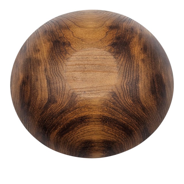 Hand-Turned Tulip Poplar Wood Bowl, Natural Grain, 10.5" For Sale - Image 10 of 10
