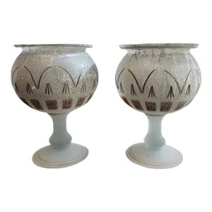 Mid Century Turkish Chalice Candle Holders - a Pair