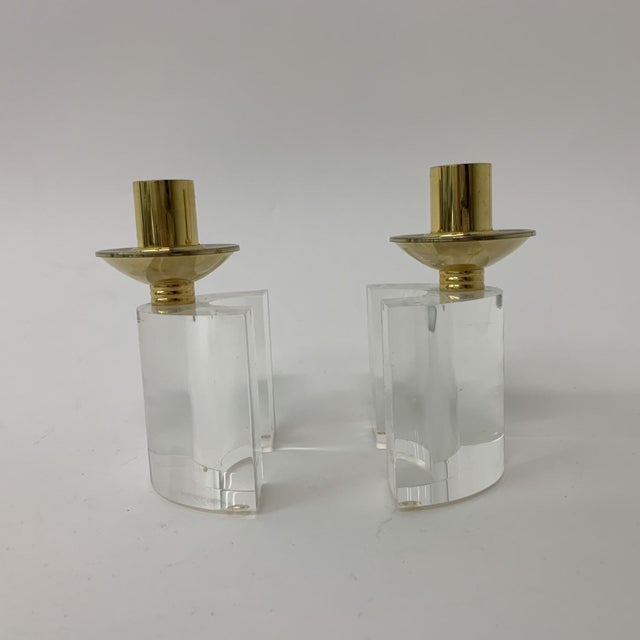 Acrylic Glass Candleholders, 1970s, Set of 2 For Sale - Image 11 of 18