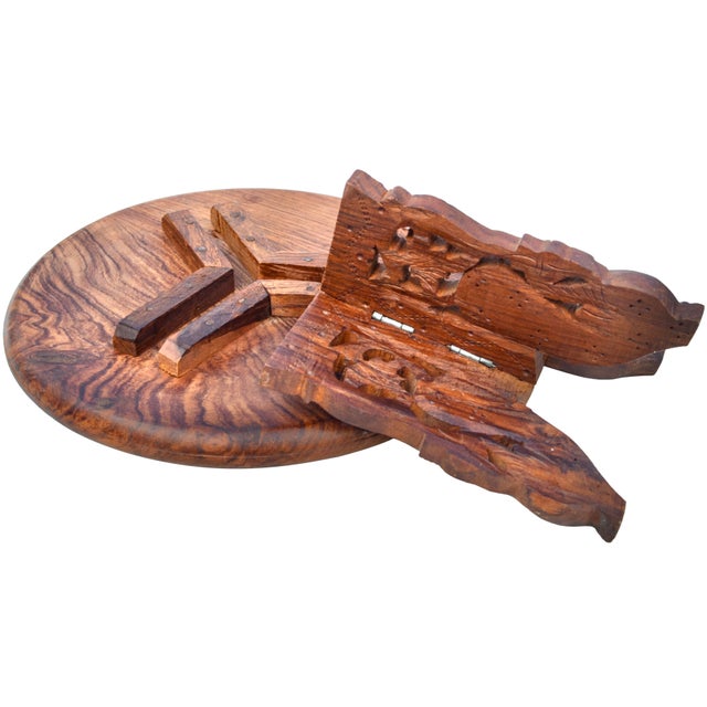 Mid 20th Century Hand-Carved & Inlaid Anglo-Indian Accent Table For Sale In New York - Image 6 of 6