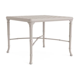 Brown Jordan Calcutta 26" Square Cast Top Corner Table, Dove frame For Sale