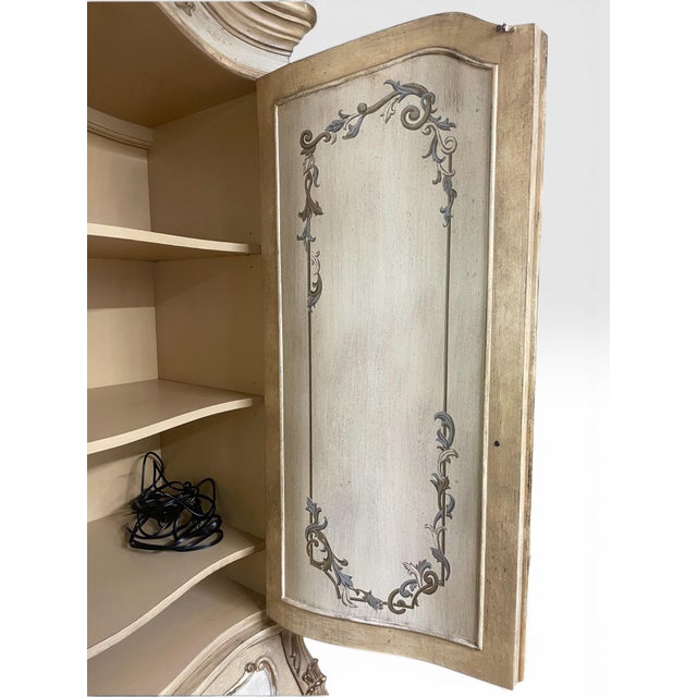 Wood Ferguson Copeland Louis XV Style Painted and Parcel-Gilt Bombé Armoire For Sale - Image 7 of 18