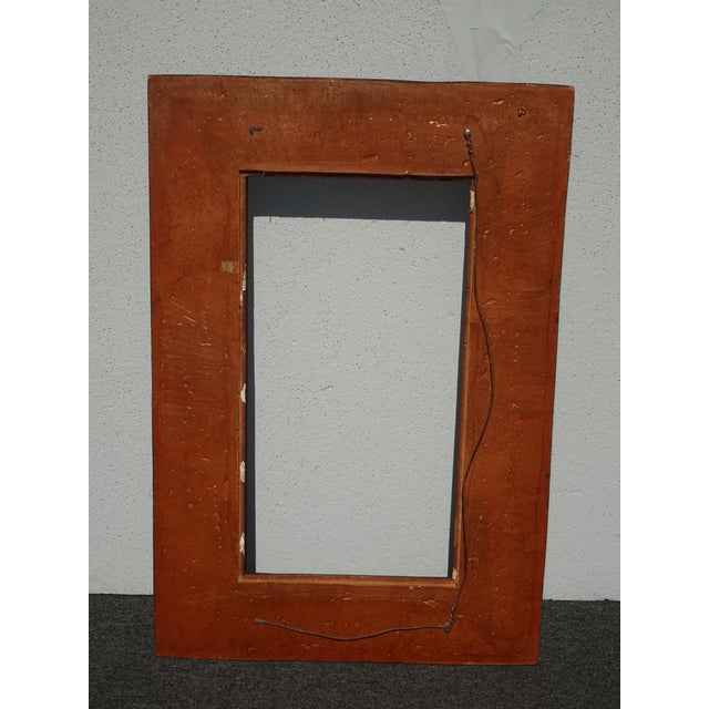 36 5/8" H Vintage French Country Gold Ornate Picture Frame W Green Inner Strip For Sale - Image 14 of 14