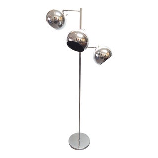 Robert Sonneman 1970's Chrome 3-Light Floor Lamp For Sale