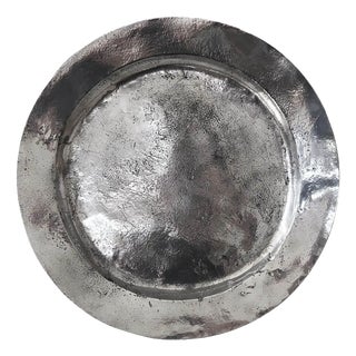 Large English Antique Brightly Polished Pewter Charger, 1750 For Sale