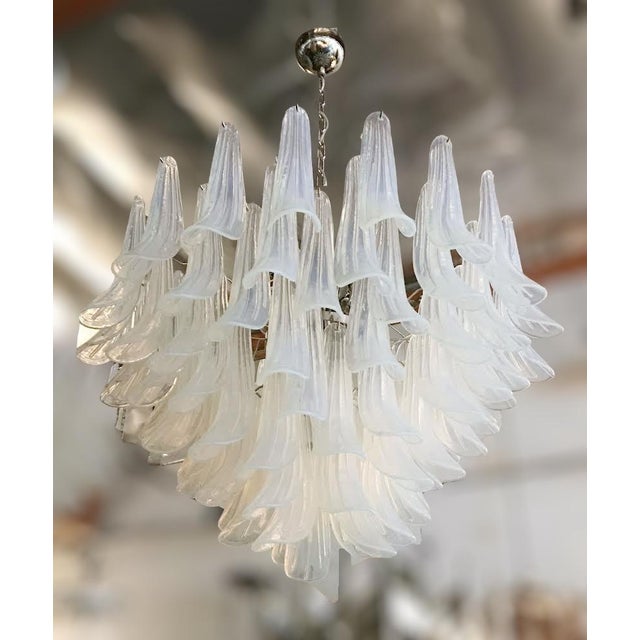 Fabio Ltd 21st Century Opaline Murano Selle Chandelier by Fabio LTD For Sale - Image 4 of 6