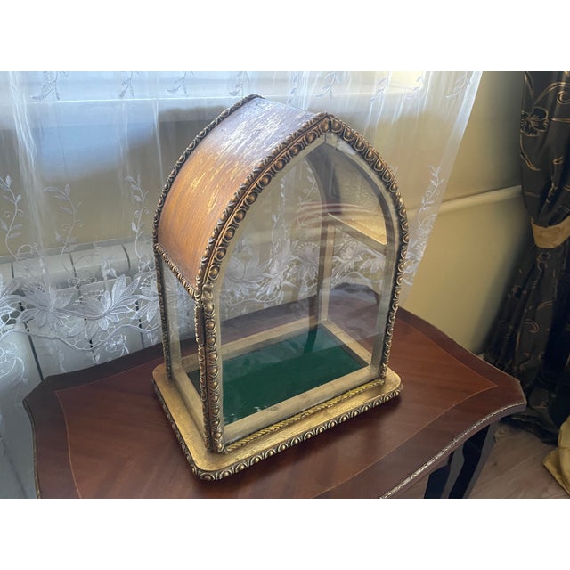 20th Century Neo-Gothic Eclectic Display Case in Wood and Glass with Decorative Plasterwork, 1890s For Sale - Image 16 of 16