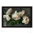Contemporary Roses III by Jon Doran | Oil on Panel Open White Roses on Grey Still Life For Sale