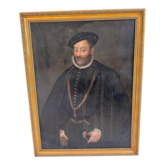 Large-Scale Late 19th–Early 20th Century European Historicist Portrait Painting For Sale