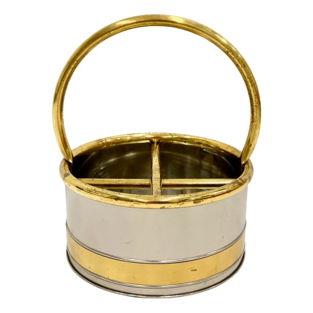 Brass and Steel Bottles Basket from Gilde Handwerk, 1970s For Sale