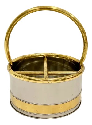 Brass and Steel Bottles Basket from Gilde Handwerk, 1970s