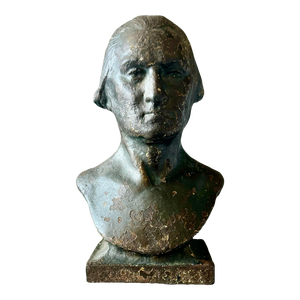 George Washington Late 19th Century Cast-Iron Bust With Bronze Finish
