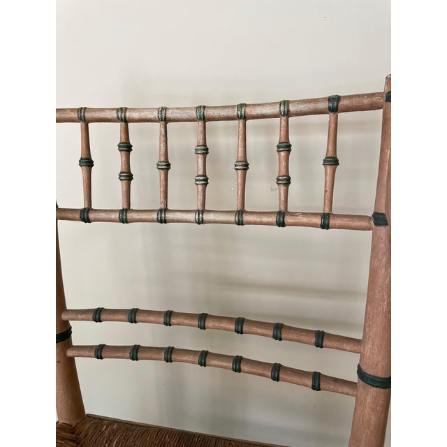 Straw Chair in Faux Bamboo For Sale - Image 4 of 8