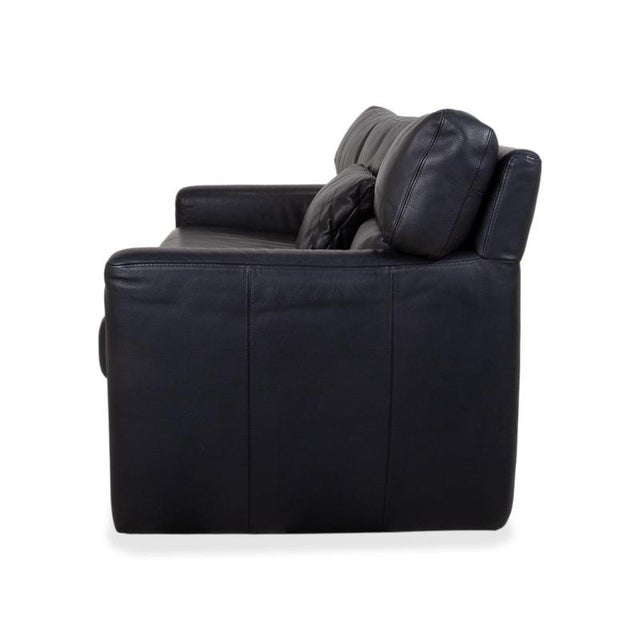 Animal Skin Black Leather 3-Seater Sofa from Brühl For Sale - Image 7 of 8