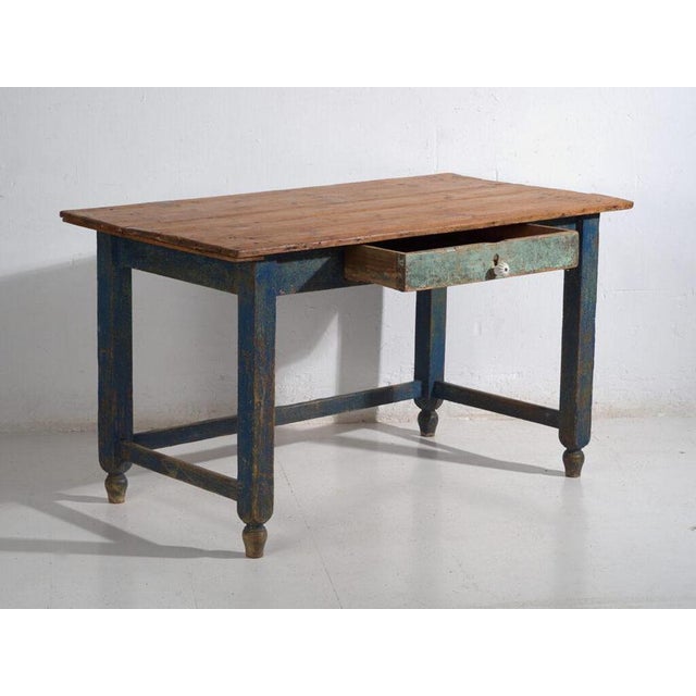 European Rustic Pine Work Table by Amaru For Sale - Image 5 of 12