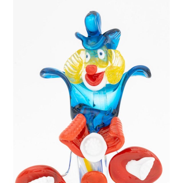 Figurative Murano Art Glass Clown Sculptures, 2 For Sale - Image 3 of 17