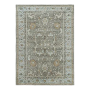 Rug & Kilim's Persian Style Rug in Gray and Blue With Floral Patterns