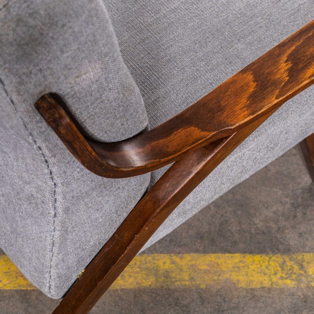 Grey Slubbed Cotton Armchairs by Frantisek Jirak for Tatra, 1950s For Sale - Image 4 of 9