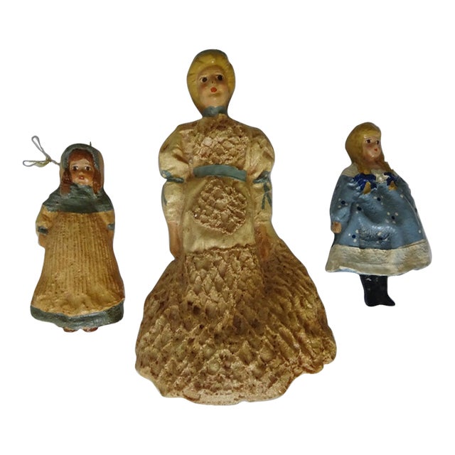 Set of 3, 1980s Handmade Victorian Ornaments For Sale