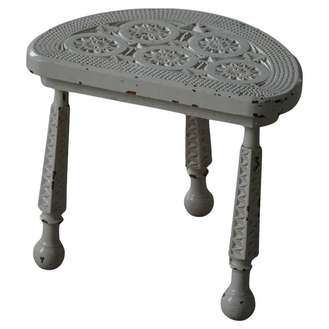 Danish Wooden Tripod Stool with Carved Details, 1930s For Sale - Image 11 of 11
