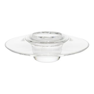Colle Italian 24% Lead Crystal Low Disc Decorative Bowl For Sale