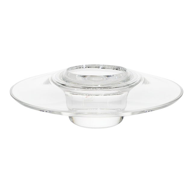 Colle Italian 24% Lead Crystal Low Disc Decorative Bowl For Sale