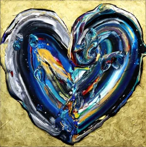 "Perfect Love" Contemporary Abstract Acrylic Painting by Cynthia Coulombe-Bégin