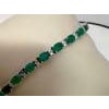 12 Ct Natural Brazilian Emerald and Diamond Tennis Bracelet 14 Karat WHITE Gold For Sale - Image 16 of 18