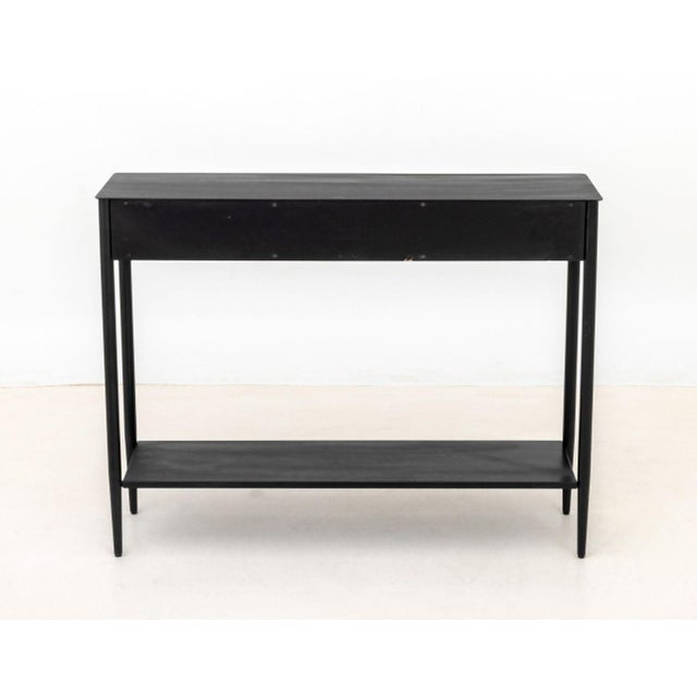 Metal West Elm Patinated Black Steel Console Table For Sale - Image 7 of 7