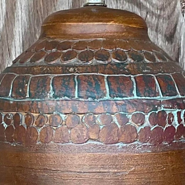 Vintage Boho Ceramic Circles Lamp For Sale - Image 12 of 12