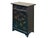 Asian Distressed Black Golden Floral Graphic Tall Side End Table Cabinet For Sale - Image 3 of 14