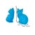 This vintage pair of cat statues is made of Chinese blue porcelain and sits on rosewood bases. The intricate details and...