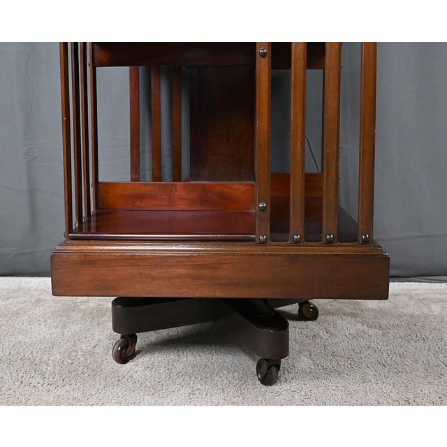 20th Century Mahogany Revolving Bookshelf, England For Sale - Image 12 of 18