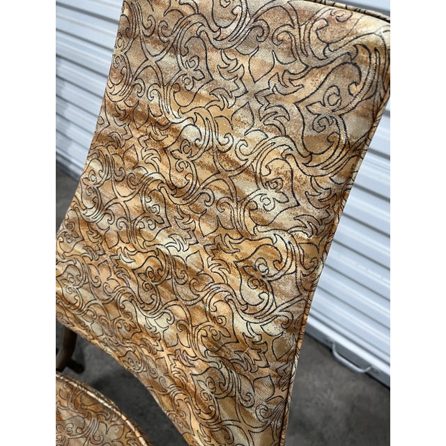 1970s 1970s Vintage Mid-Century Modern High Back Chairs With Vinyl - Pair For Sale - Image 5 of 6