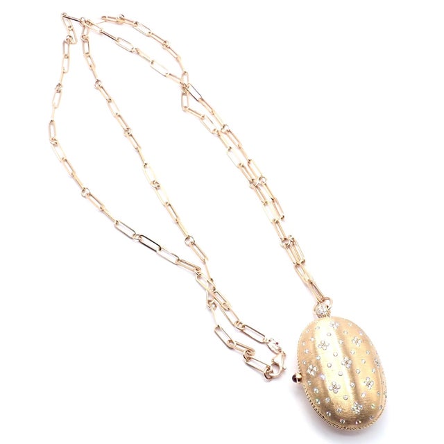 The Roberto Coin 18k Rose Gold Diamond Large Locket Pendant Necklace. Details: Metal: 18k Rose Gold Necklace Length: 33"...