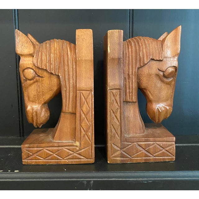 Fabulous set, hand carved, original label. Perfect for your mid century decor!