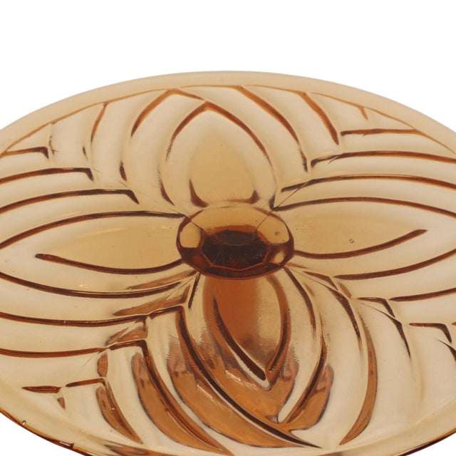 Art Deco Orange Amber Cake Plate Pastry Dish from Val Saint Lambert, 1930s For Sale - Image 6 of 13