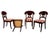 Set of four European neoclassical-style chairs with the typical "gondola" shape of the backrest, made in the 19th century,...
