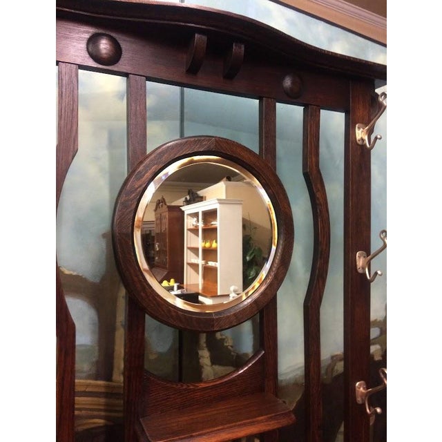 Antique Hall Tree, Mission Style Hat Rack, Arts and Crafts Style For Sale - Image 4 of 12