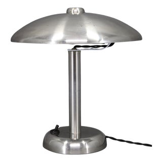 Art Deco Nickel Mushroom Table Lamp, Europe, 1930s For Sale