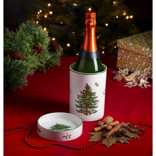 Featuring the iconic Christmas Tree motif, this wine chiller and coaster set is perfect for holiday entertaining. The...