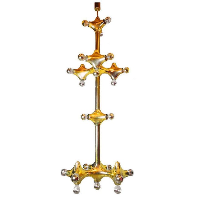 Golden Space Age Foyer Lighting Object from Cosack, 1970s, Germany For Sale - Image 12 of 12